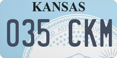 KS license plate 035CKM