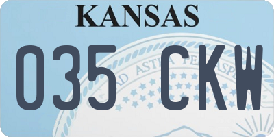 KS license plate 035CKW