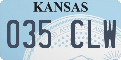 KS license plate 035CLW