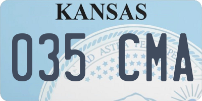 KS license plate 035CMA
