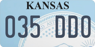 KS license plate 035DDO
