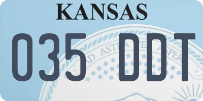 KS license plate 035DDT