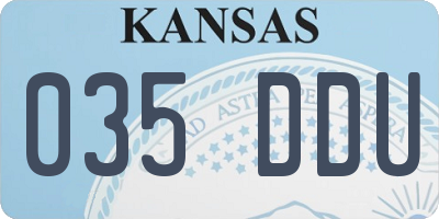 KS license plate 035DDU