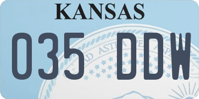 KS license plate 035DDW