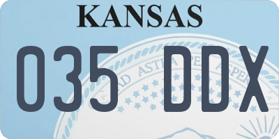 KS license plate 035DDX