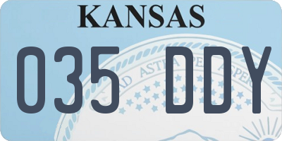 KS license plate 035DDY