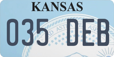 KS license plate 035DEB