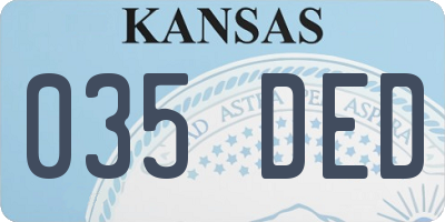 KS license plate 035DED