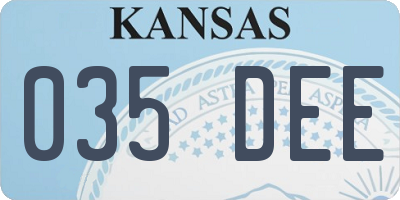 KS license plate 035DEE
