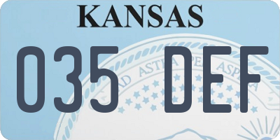 KS license plate 035DEF