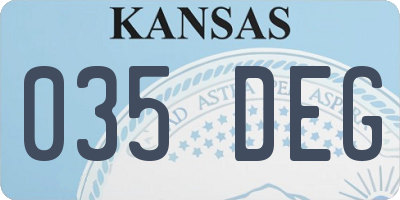 KS license plate 035DEG