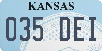 KS license plate 035DEI