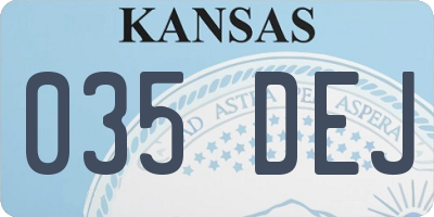 KS license plate 035DEJ