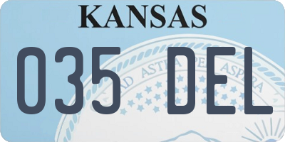 KS license plate 035DEL