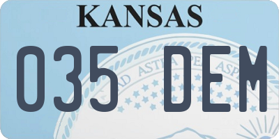 KS license plate 035DEM