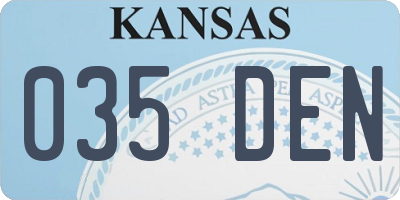 KS license plate 035DEN