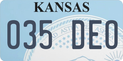 KS license plate 035DEO