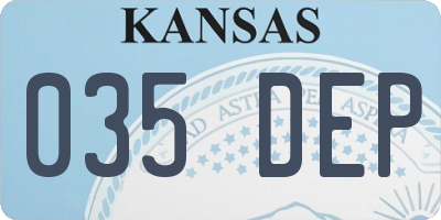KS license plate 035DEP