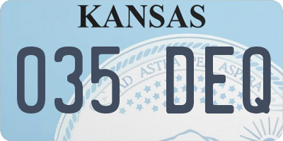 KS license plate 035DEQ