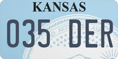 KS license plate 035DER
