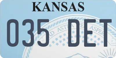 KS license plate 035DET