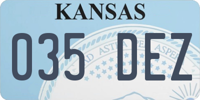 KS license plate 035DEZ
