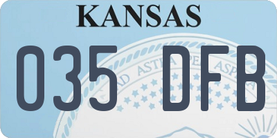 KS license plate 035DFB