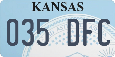 KS license plate 035DFC