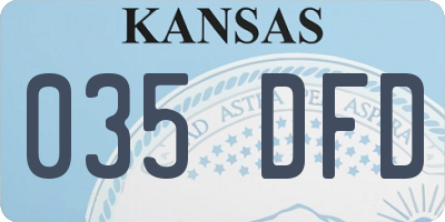 KS license plate 035DFD