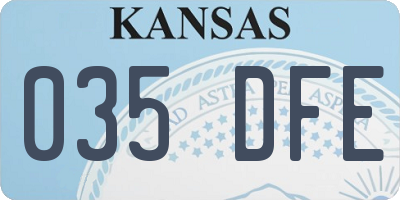 KS license plate 035DFE