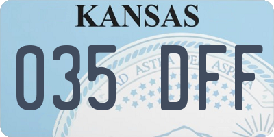 KS license plate 035DFF