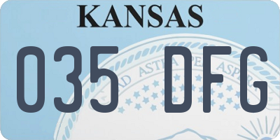 KS license plate 035DFG