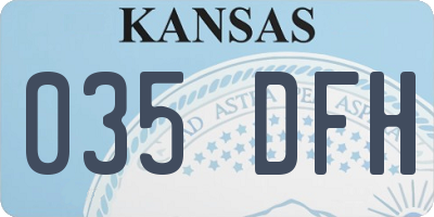 KS license plate 035DFH