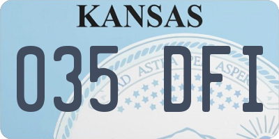 KS license plate 035DFI
