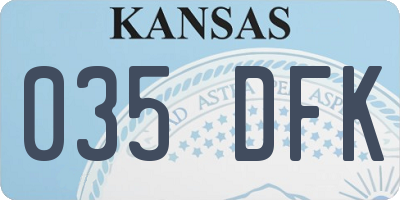 KS license plate 035DFK