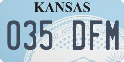 KS license plate 035DFM
