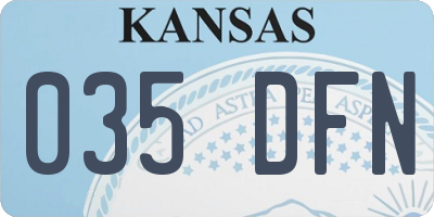 KS license plate 035DFN