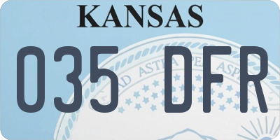 KS license plate 035DFR