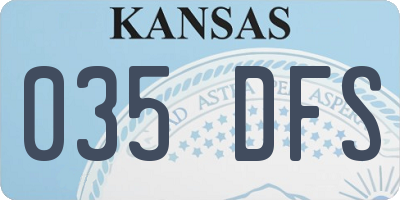 KS license plate 035DFS