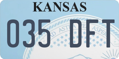 KS license plate 035DFT