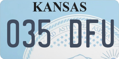 KS license plate 035DFU