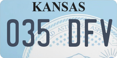 KS license plate 035DFV