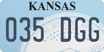 KS license plate 035DGG