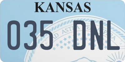 KS license plate 035DNL