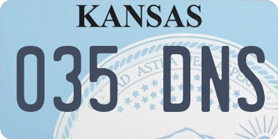 KS license plate 035DNS