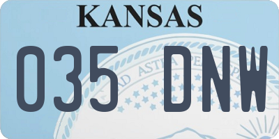 KS license plate 035DNW