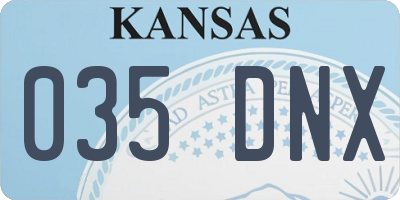 KS license plate 035DNX