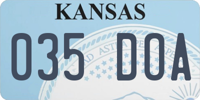 KS license plate 035DOA