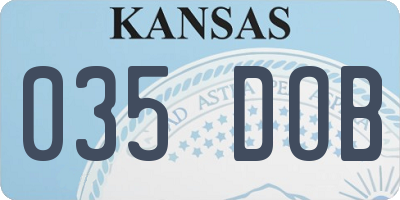 KS license plate 035DOB