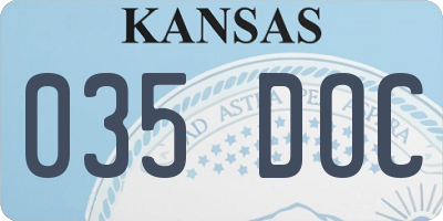 KS license plate 035DOC